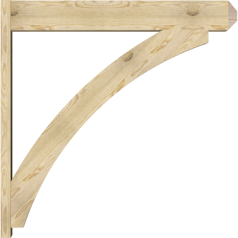 Thorton Craftsman Rustic Wood Outlooker, 8" W Douglas Fir (Rough Sawn),  48" D x 48" H 