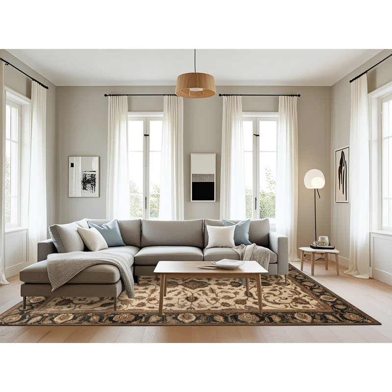 Tapis brun lavable à la machine, Rectangulaire 8 pi x 12 pi