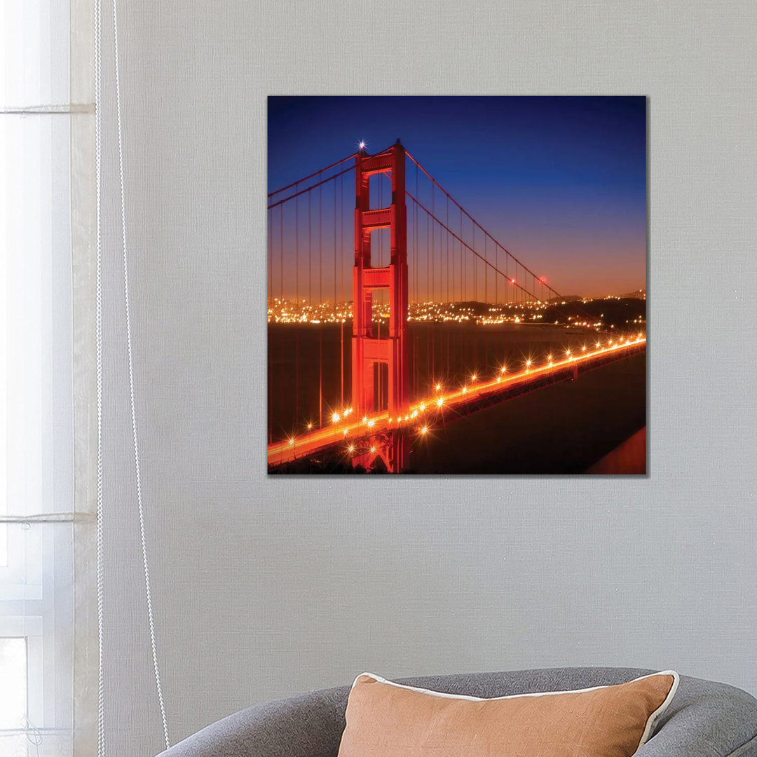 Golden Gate Bridge After Sunset by Melanie Viola - Wrapped Canvas Print