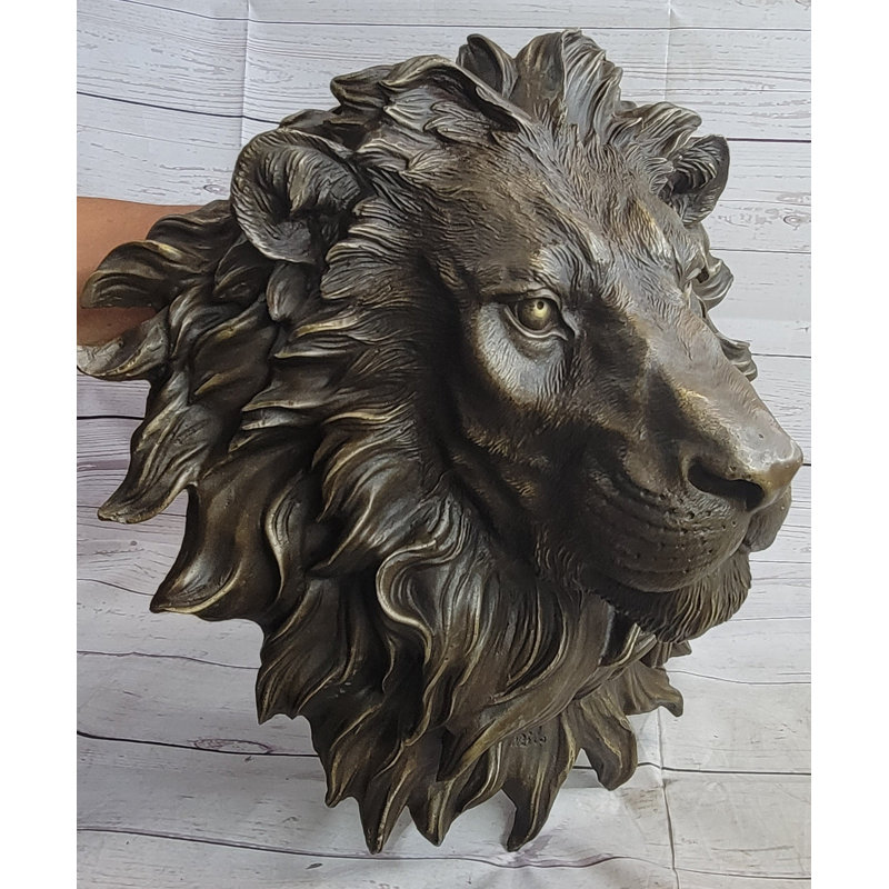 Grande figurine murale buste tête de lion