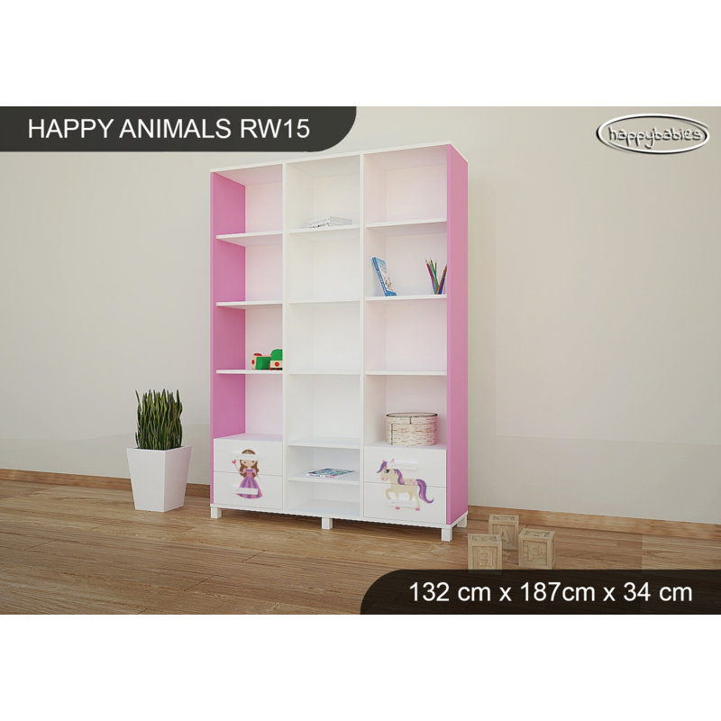 187cm H X 132cm W Kids Bookcase, Pink