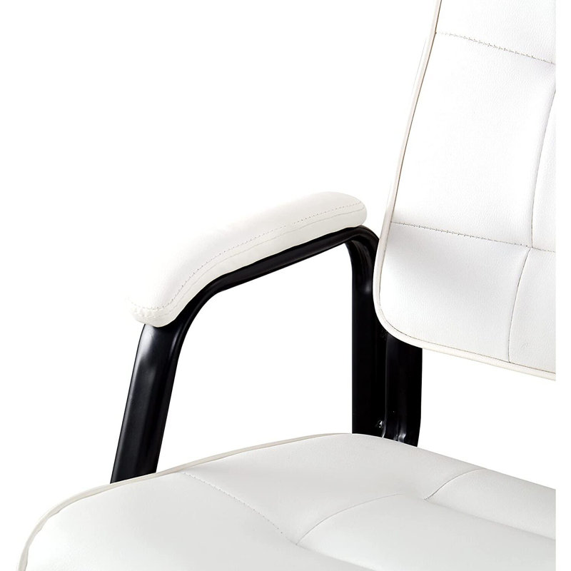 Fauteuil Keymiah, Similicuir blanc
