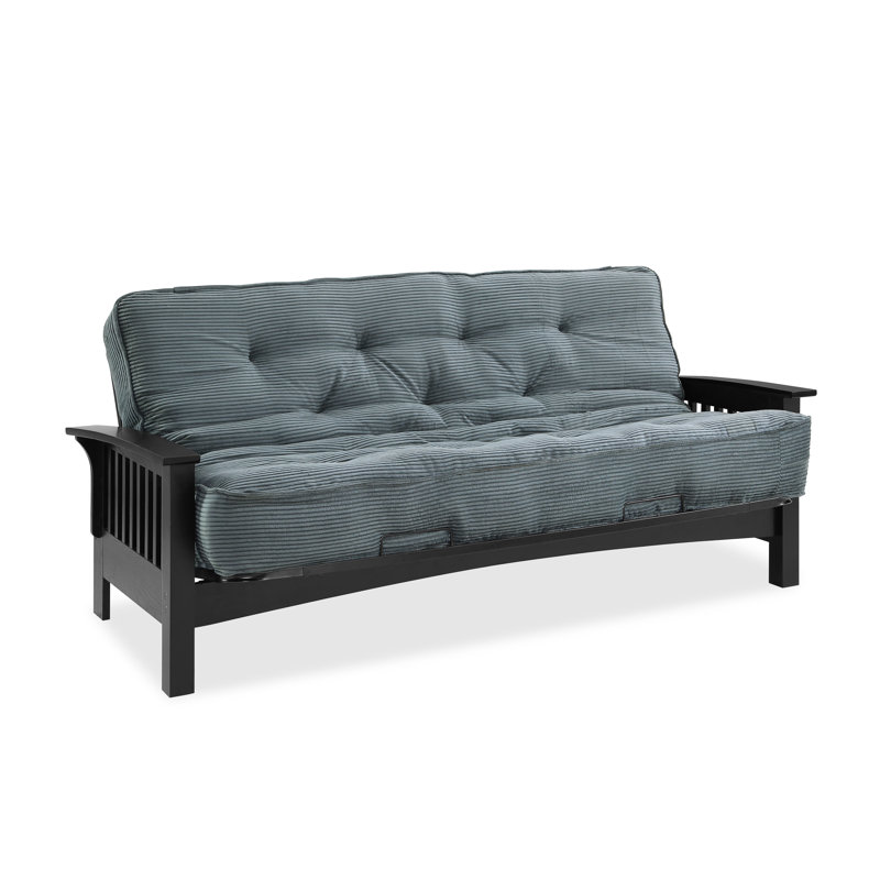 Futon et matelas Mccaleb, Velours côtelé vert forêt