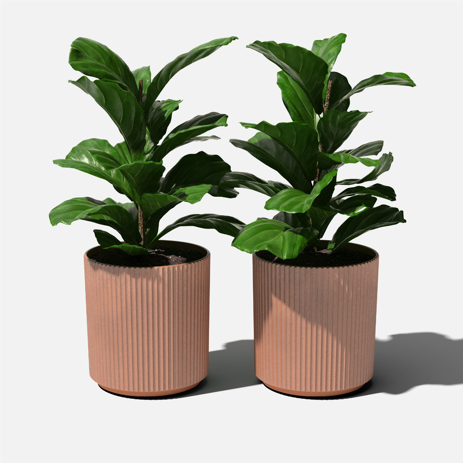 Demi Series 19" Pot Planter, 2, 19.75" H x 18.5" W x 18.5" D, Terracotta