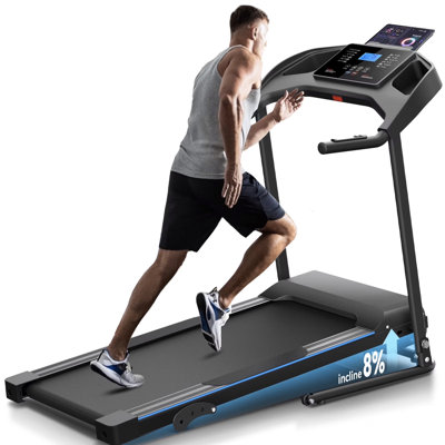 Homdox 3.0 HP Portable Folding Treadmill, Foldable Walking Running Machine for Home Office with LCD Display for Exercise, Treadmill with Incline, 12 Programs