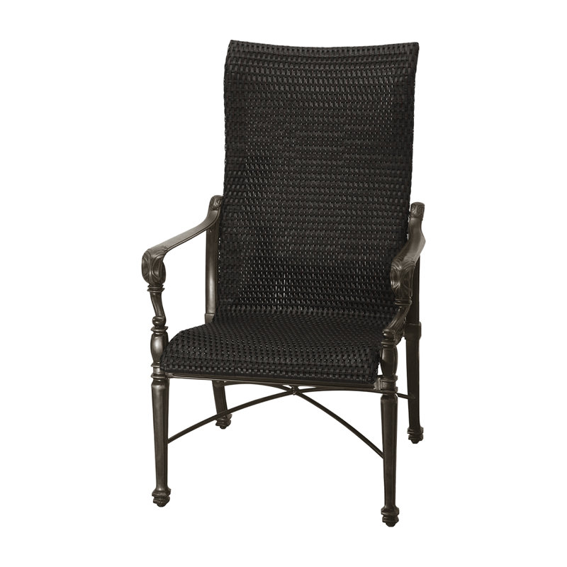 Grand Terrace Woven High Back Dining Chair, Vintage, Mahogany