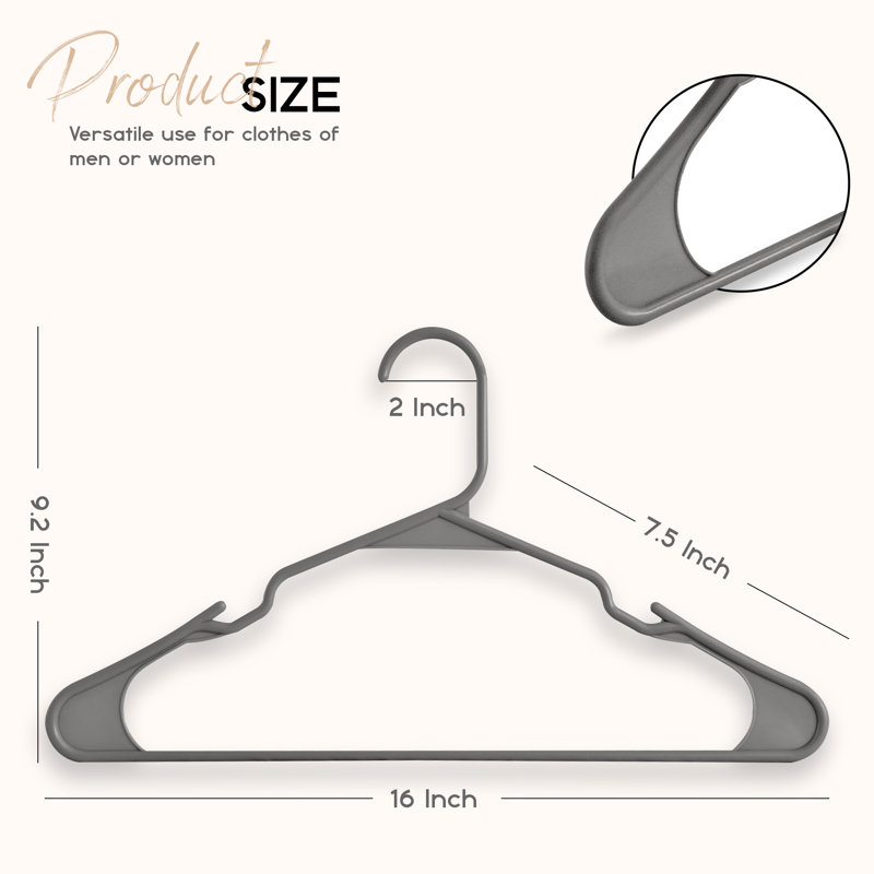 Cintre en plastique standard 50 pièces, gris