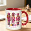 Ceramic Coffee Mug Featuring a Festive Cartoon Nutcracker Squad Logo, Perfect for Halloween Gifts Or Office Use.
