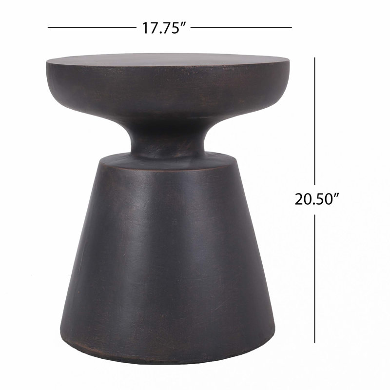 Table d'appoint d'extérieur en béton léger, 20.5" H x 17.75" W x 17.75" D, Copper, Magnesium Oxide