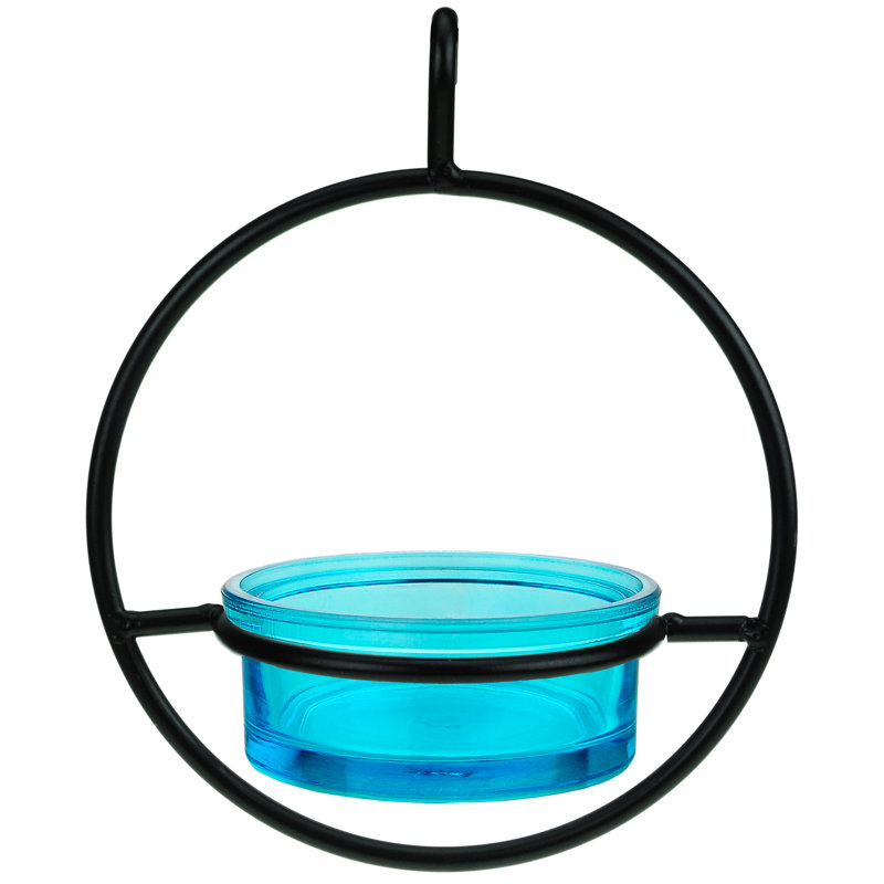 Diedra Hanging Tray Bird Feeder, Aqua Blue