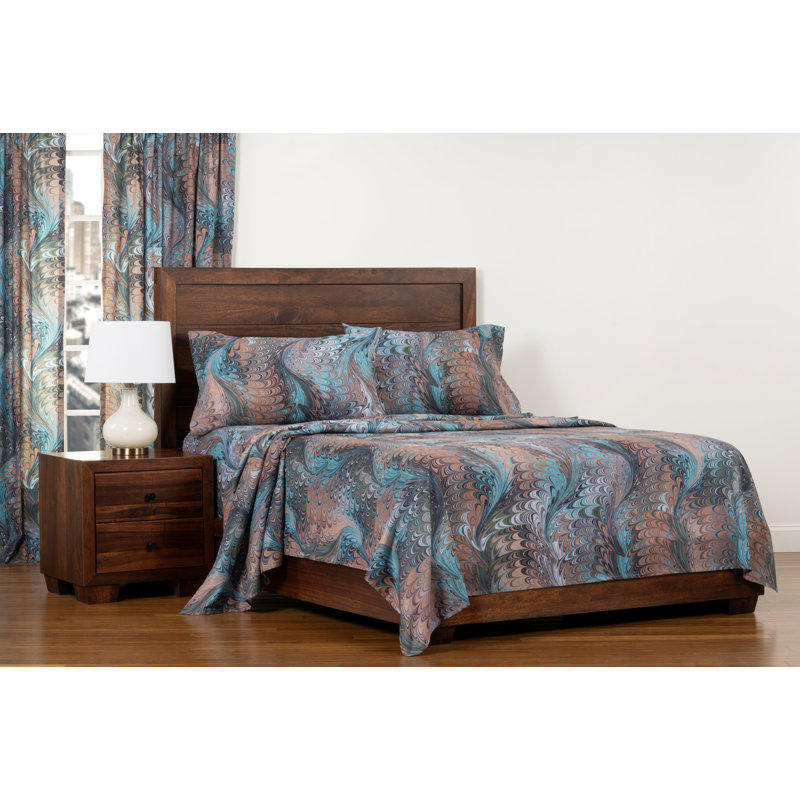 Alluvium Microfiber Abstract Sheet Set, Twin Sheet Set + Fitted Sheet + 1 Pillowcase