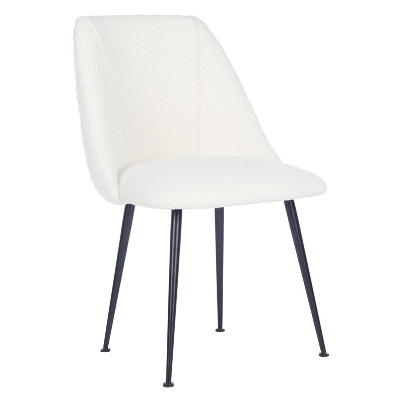 Chaise d'appoint rembourrée Lovel, Noir, Ivoire / noir