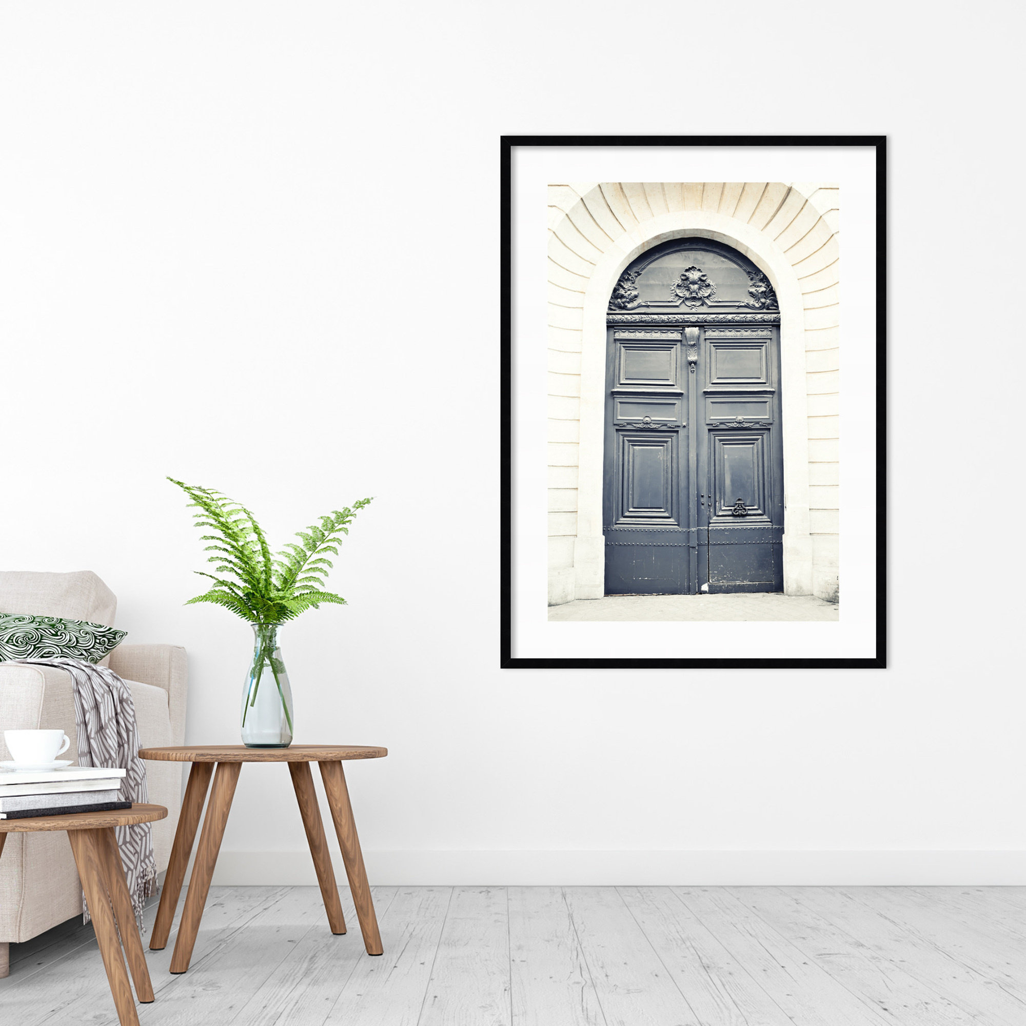Black Paris Door by Caroline Mint, Black, 41" H x 30" W
