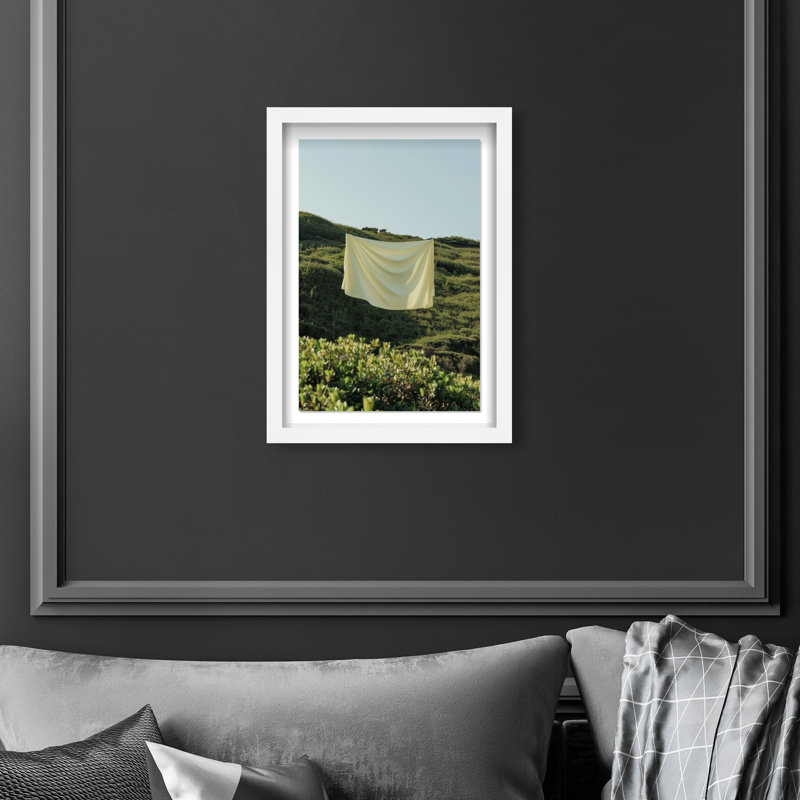 Floating Cotton II Shadowbox Bath & Laundry Print by Oliver Gal, Black Frame, 10 x 15, 16.5"H x 11.5"W, White Shadowbox