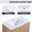 Meuble-lavabo moderne de 30 pouces avec lavabo en résine - tablette ouverte, portes à fermeture douce, spacieux, imitation chêne flottant, contreplaqué, moderne, rangement spacieux
