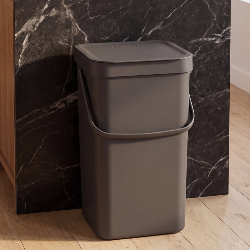Poubelle de recyclage en plastique Sort & Go de Brabantia, 3,2 gallons, gris
