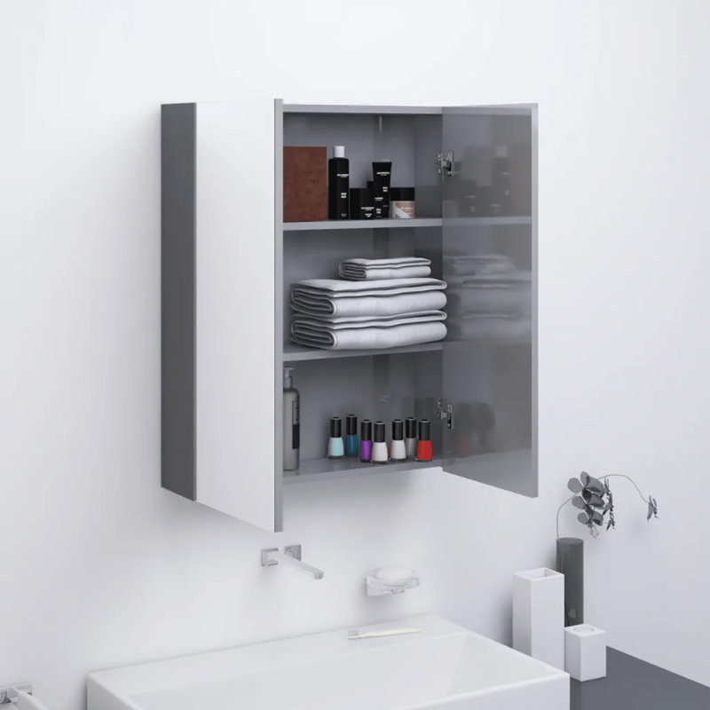Guile Bathroom Cabinet, Shining Grey
