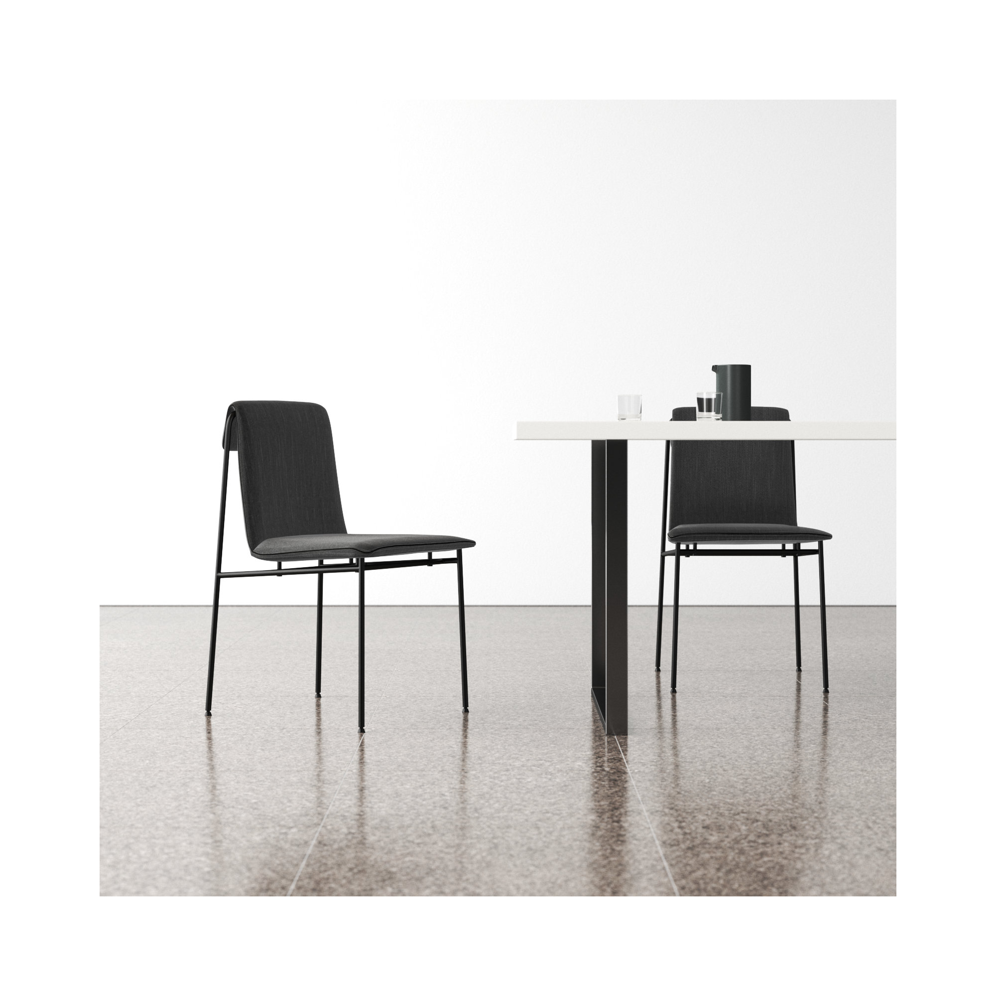Kerey Metal Frame Dining Chair, Black
