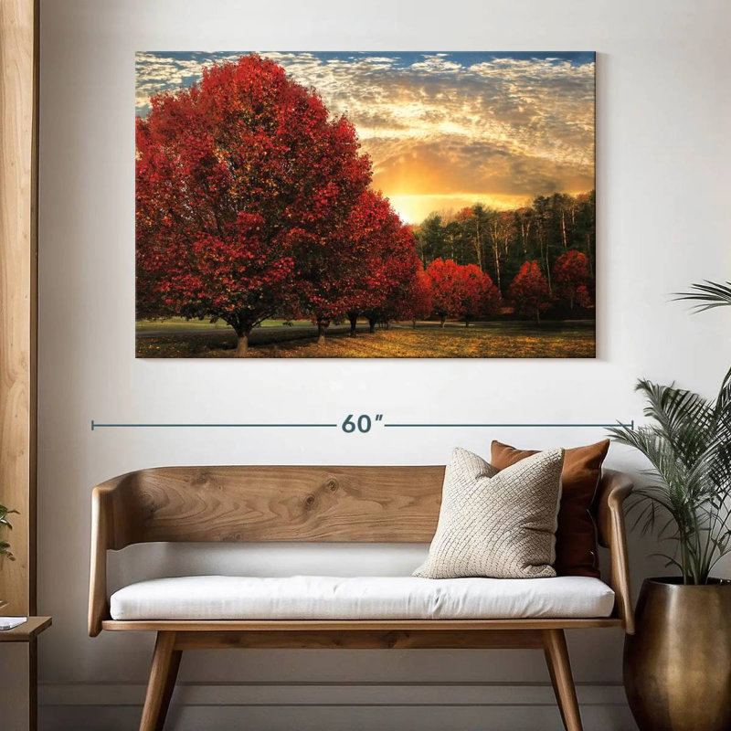 Arbres cramoisis Alvord, H 34 po x l 51 po