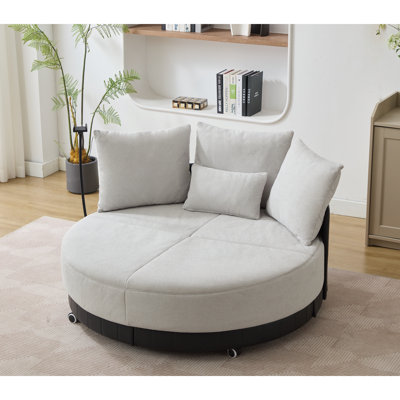 Fauteuil pivotant rond surdimensionné de 52,75 po