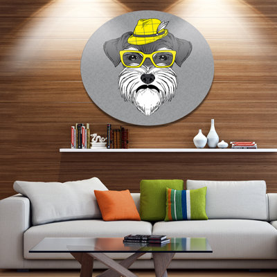 " Schnauzer With Hat And Glasses "