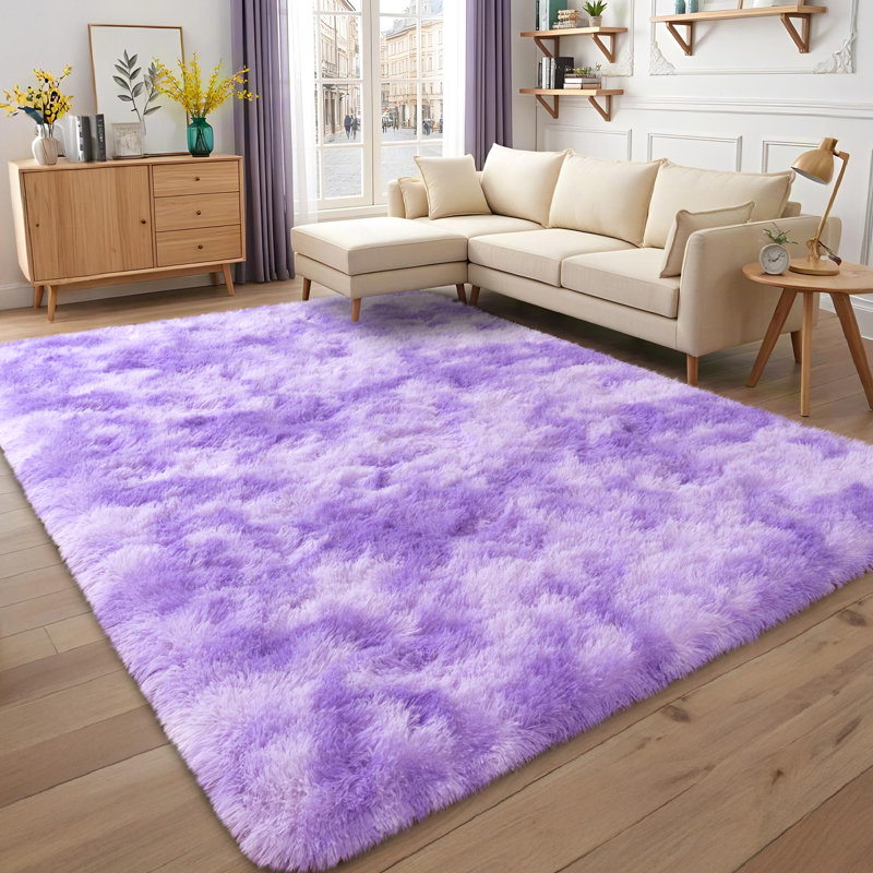 Super Soft Tie-Dyed StarPurple Rug 6x9 ft, Oversized Living Room Rug, Thick Pile Rug, Fluffy Tufted Room Rug For Room Bedroom Large Cozy Fuzzy Rug Room Home Decor Aesthetic Soft Non Slip Rug Decor Aesthetic, Christmas Decor, Halloween Decor