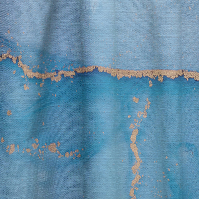 Rideau de velours bleu foncé de luxe à motif abstrait - Art moderne obscurcissant - 1 panneau, L 52 po x L 120 po