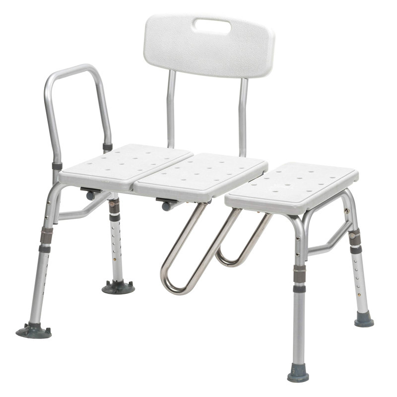 Banc de transfert de baignoire Splash Defence pour baignoire avec protection de rideau, blanc