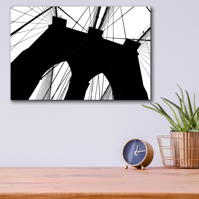 «Brooklyn Bridge Silhouette» par Erin Clark, art mural en verre acrylique, H 12 po x l 16 po x P 0,13 po