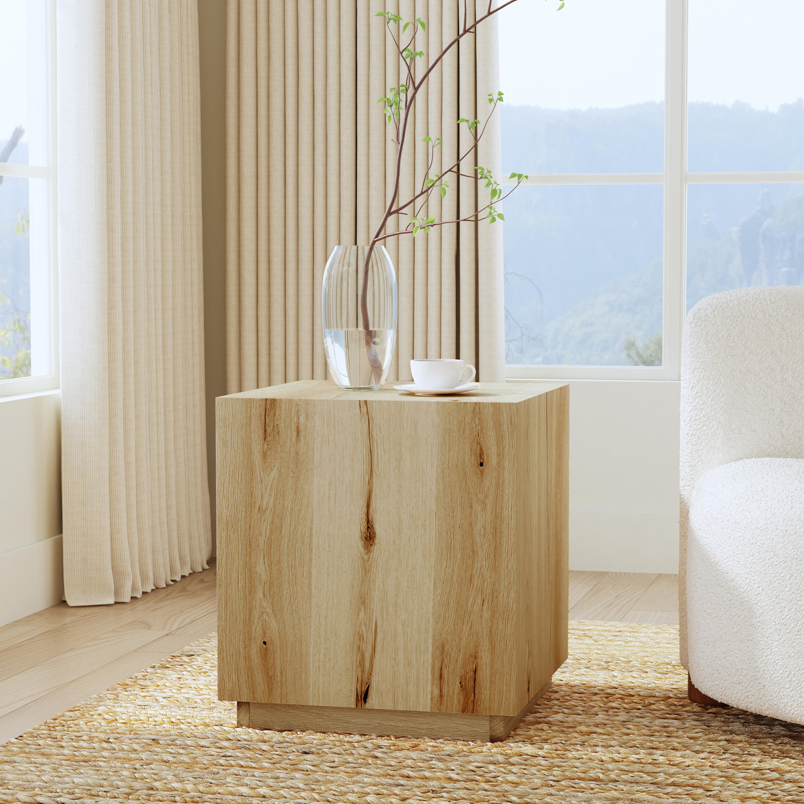 Taryn Block End Table, Natural