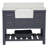 Hitton 48" Single Bathroom Vanity Set with Marine Gray Cabinet and Quartz Countertop-373362999-374037830