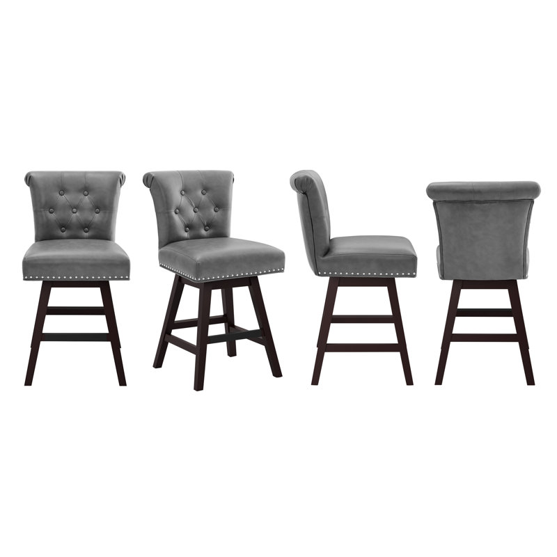 Tabouret de comptoir pivotant 25,8 po Aquetzalli, Gris, 4