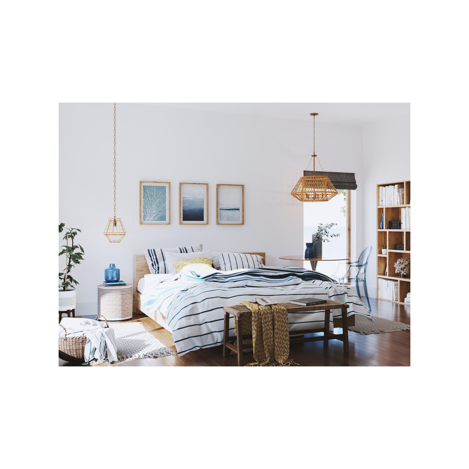 Single Light Jute Dimmable Pendant