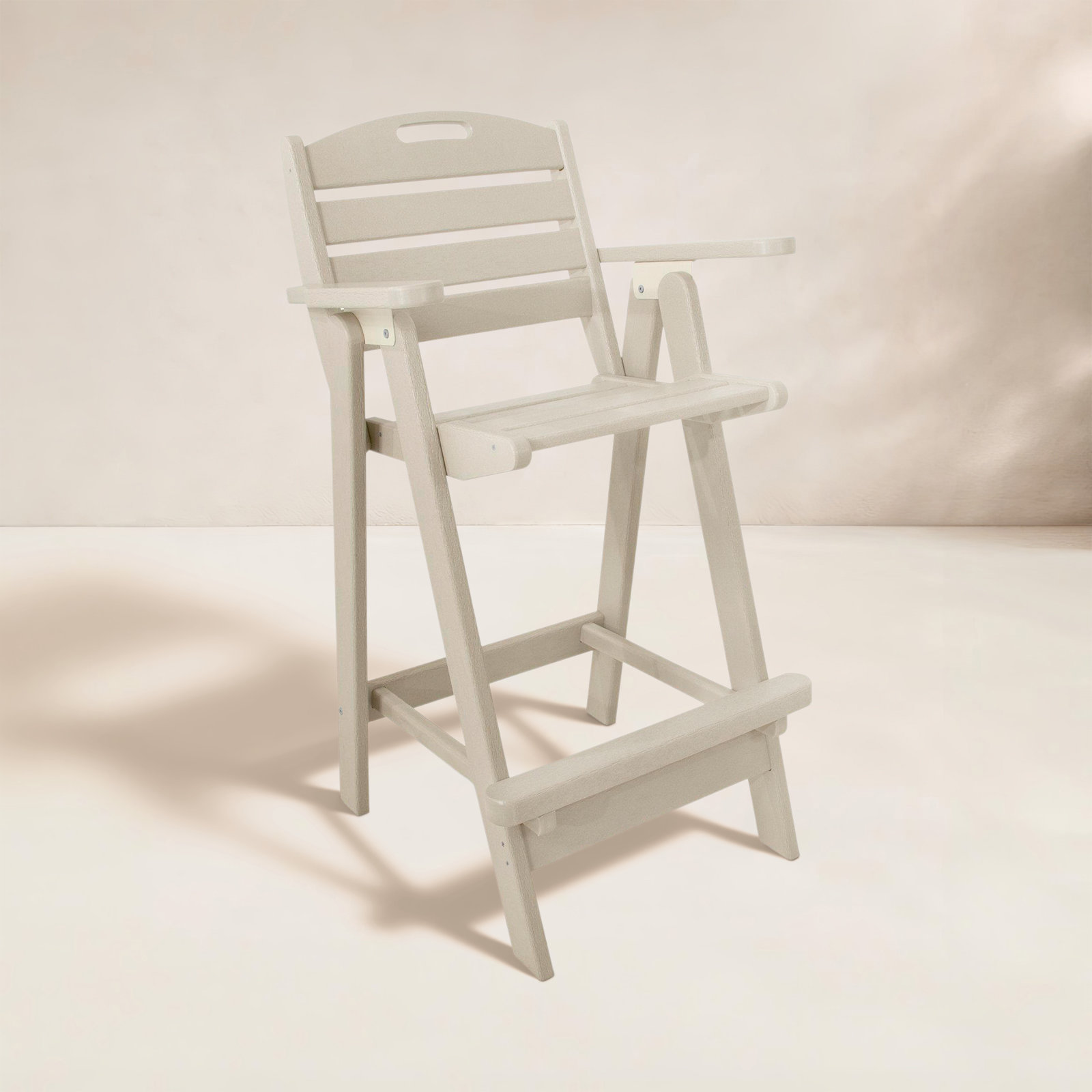 POLYWOOD® Nautical Patio Bar Stool, Sand