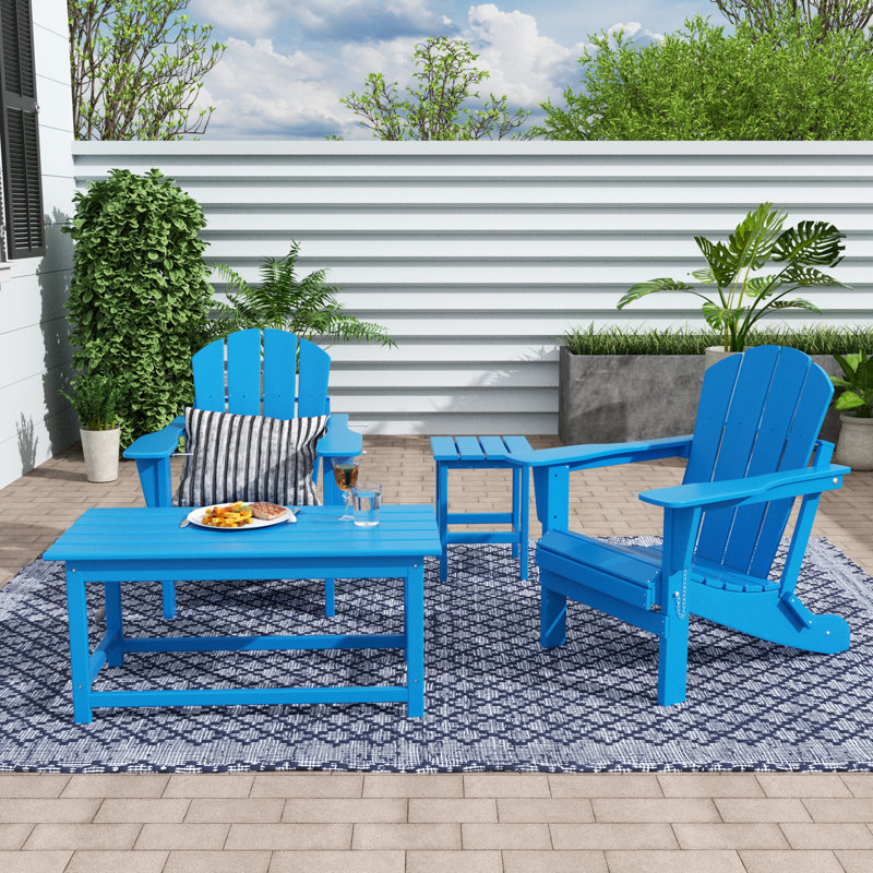 Laguna Foldable Outdoor Adirondack Chair, Pacific Blue