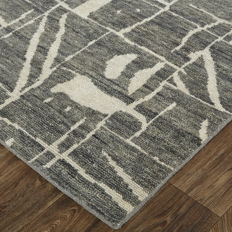 Sutton Transitional Abstract, Taupe/Ivory Area Rug, Rectangle 8'6" x 11'6"