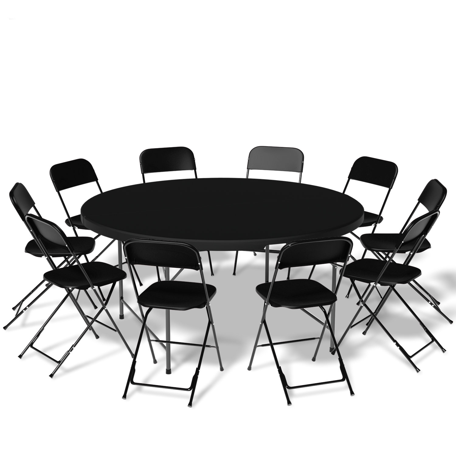 Latitude Run® 10Person Round Indoor Outdoor Foldable Table and Chair Set Wayfair