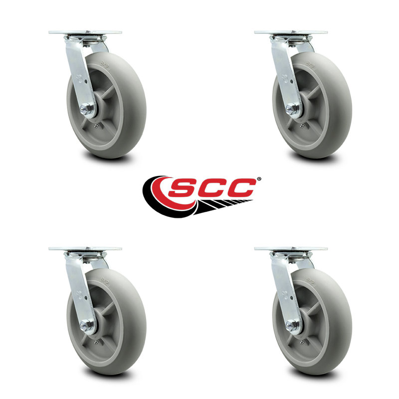 Cambro Camcruiser Vending Cart Caster Set - 4 Swivel No Brake – Service Caster/CAM-SCC-30CS820-TPRRD-4