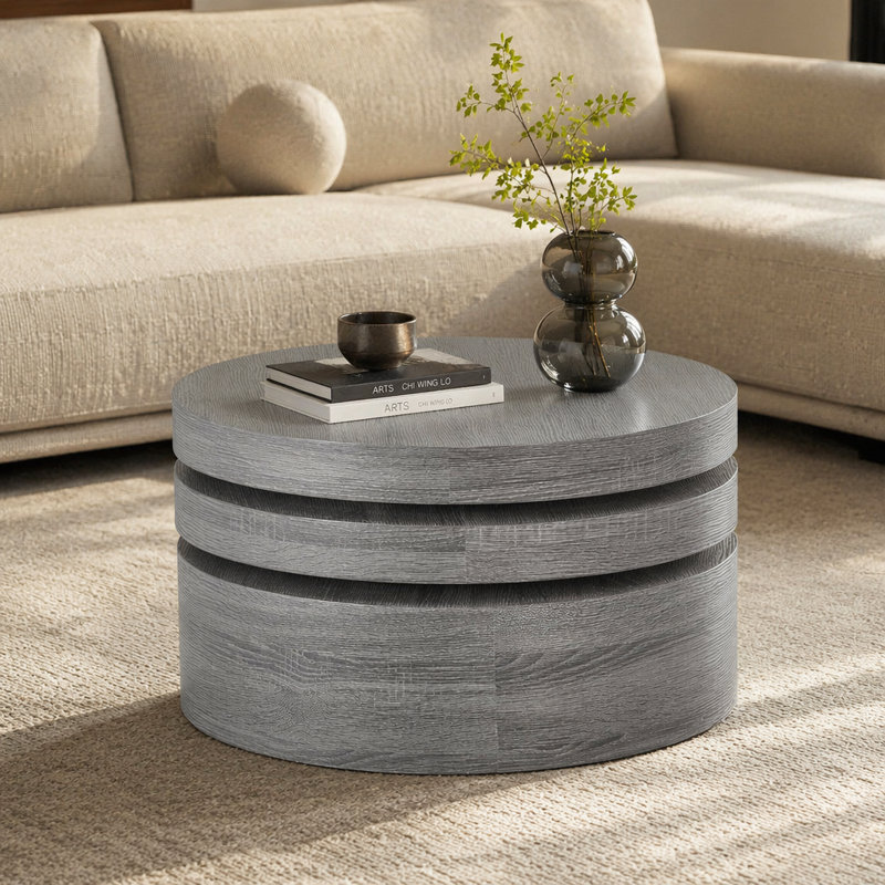 TABLE BASSE MODERNE ROTATIF Noir mat