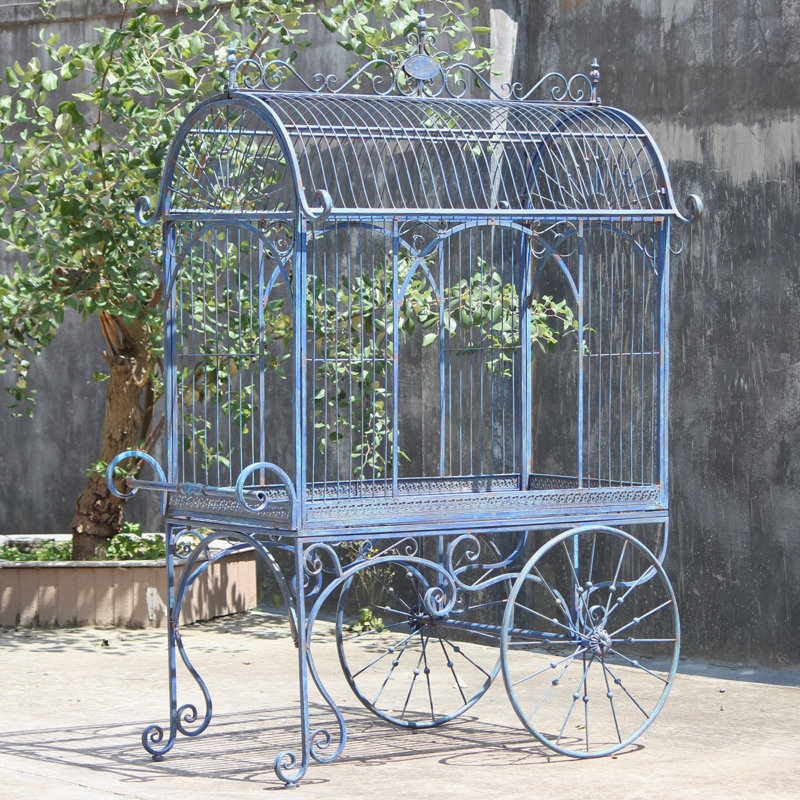 Panier de fleurs "Paris,", art de jardin, Bleu antique