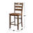 5 Piece Square Counter Height Dining Set With Slat Back Chair In Walnut
