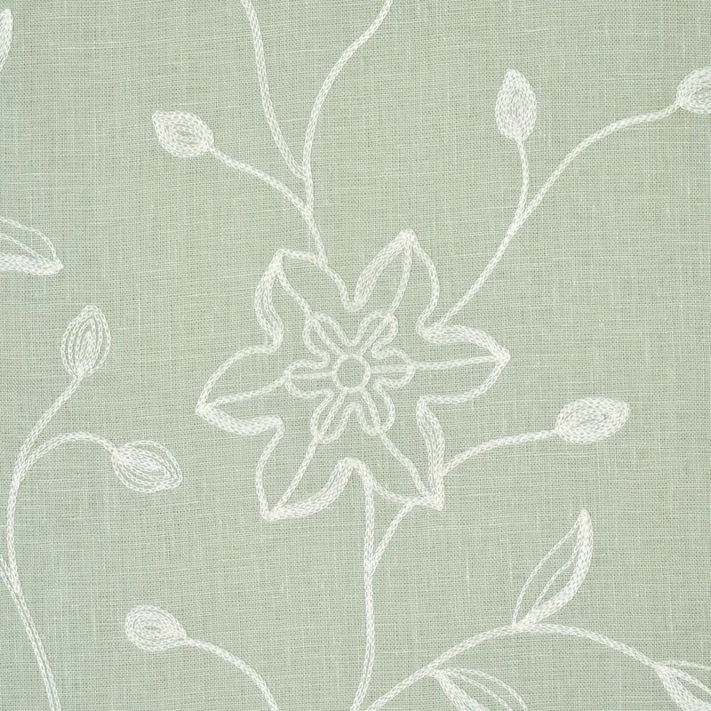 Tissu de broderie en lin Georgia, Aigue-marine