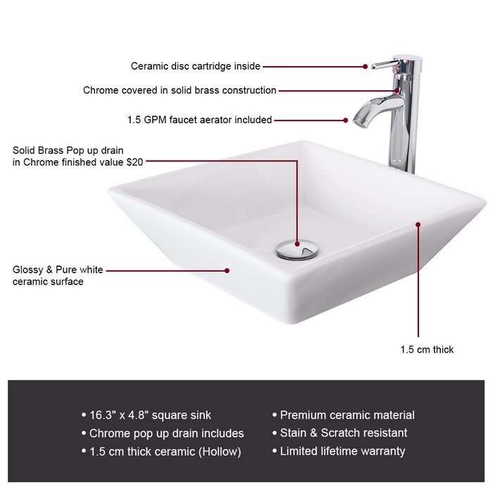 ECLIFE 13'' Free Standing Single Bathroom Vanity with Ceramic Top | Wayfair