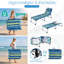 Chaise longue pliante avec fauteuil inclinable avec trou pour le visage et coussin amovible bleu marine-367754743
