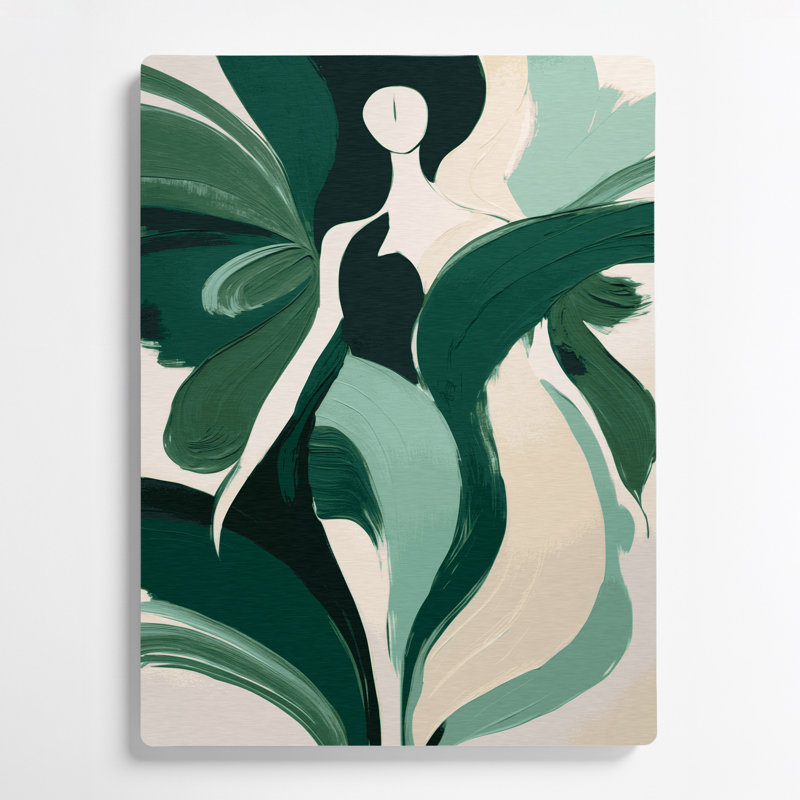 Art mural abstrait en métal vert 95, H 11 po x l 14 po