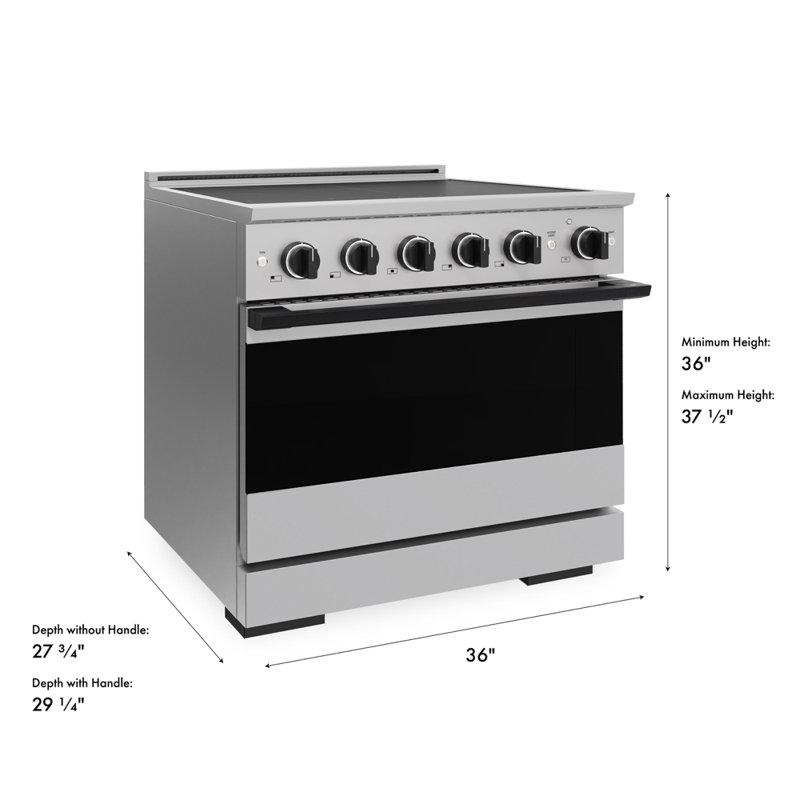 ZLINE Autograph 36 in. Marino Induction Range with 5 Element Cooktop and Polished Gold Accents, Stainless Steel/Matte Black