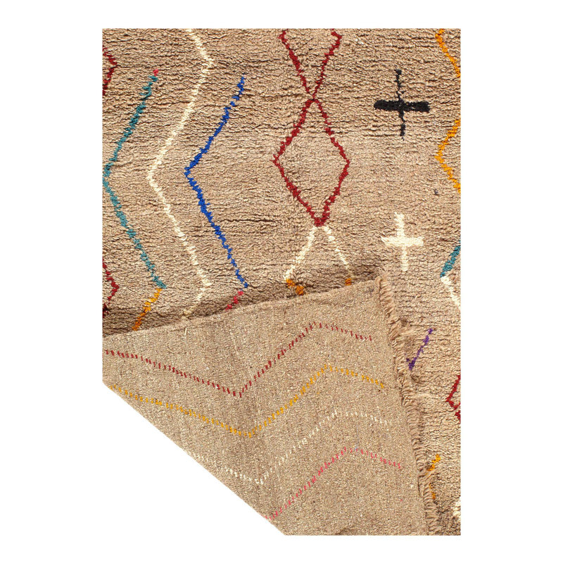 Tapis brun uni en laine / coton Faithlyn