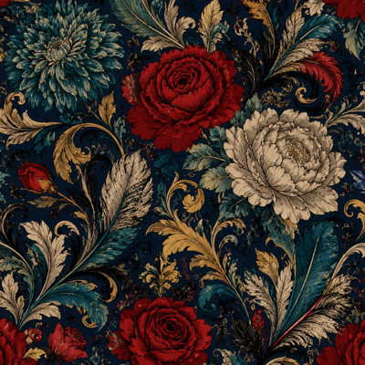 Peel and Stick Wallpaper Vintage Floral Roses Peonies Dark Contact Paper Removable Self Adhesive Wall Mural Wall Decor for Bedroom Kitchen Cabinets 17.7in x 118in