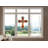 Tiffany Style Stained Glass Window Panel Cross Design 20"H