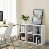 Wooden 3-Tier Bookcase Book Shelf Display Storage Shelf With 6 Compartments White